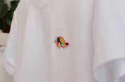 T-Shirt - colourful manatee embroidery patch