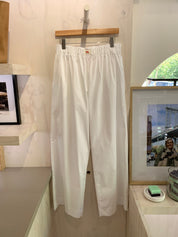 Cotton poplin pants - crisp white