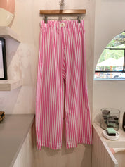 Striped pants - pink and white