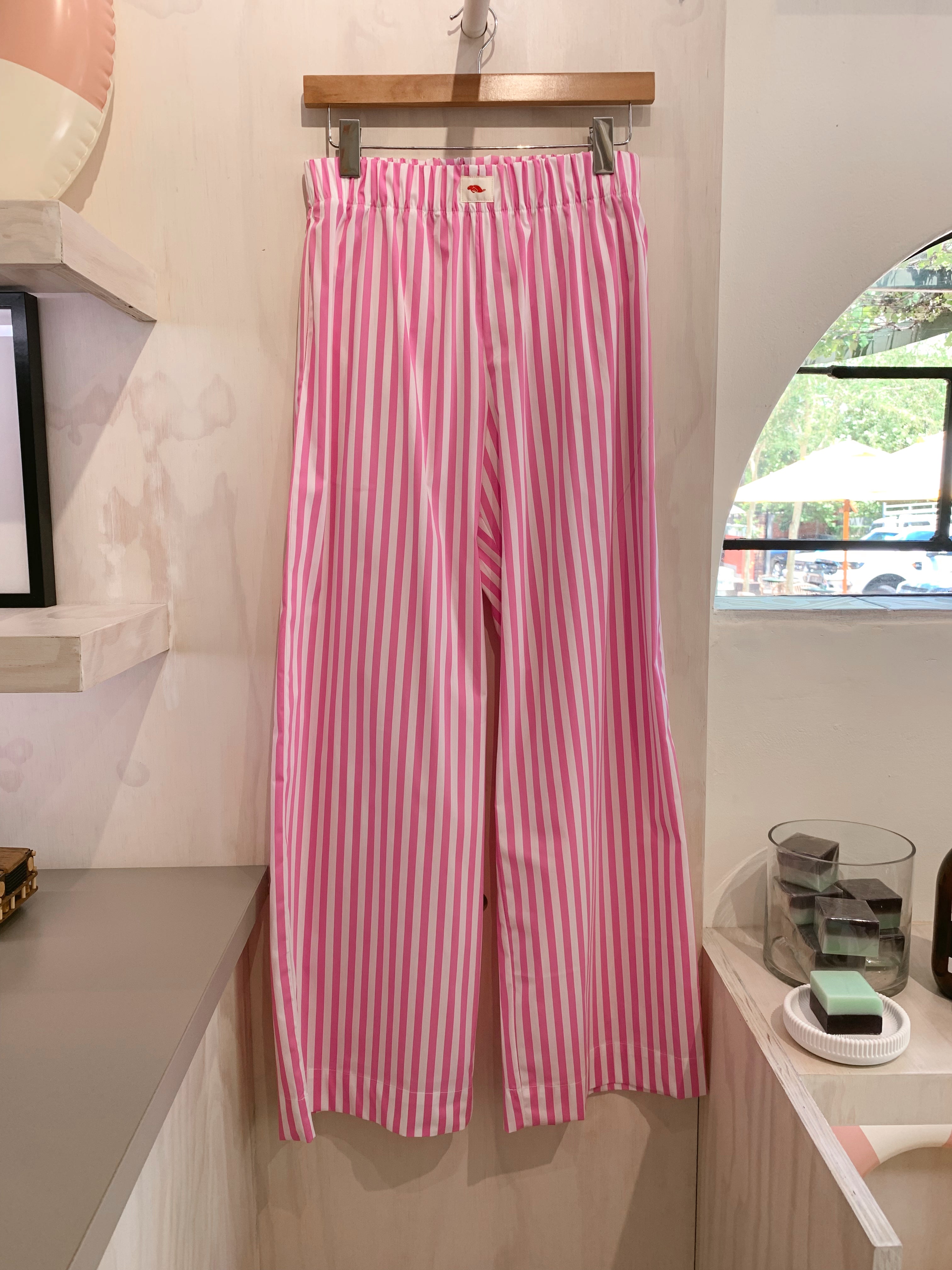 Striped pants - pink and white