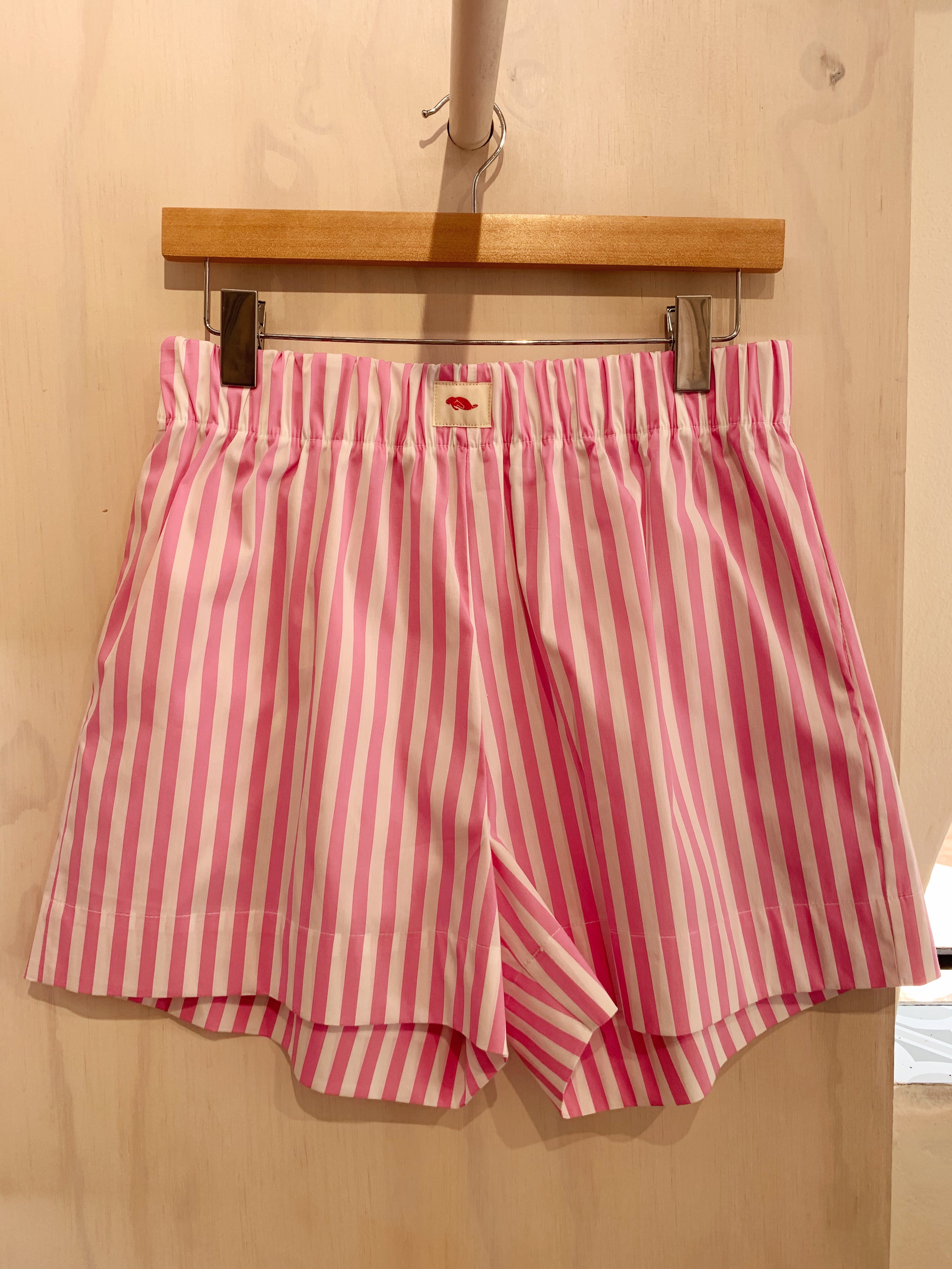 Striped shorts - pink and white